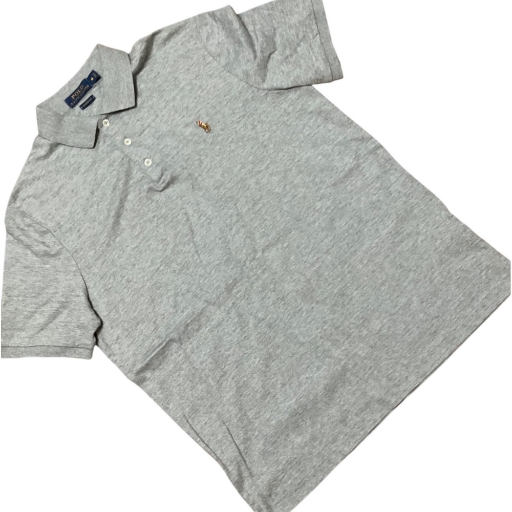 Polo Ralph Lauren Mens Classic Fit Heather Grey Short Sleeve Polo Shirt Size M